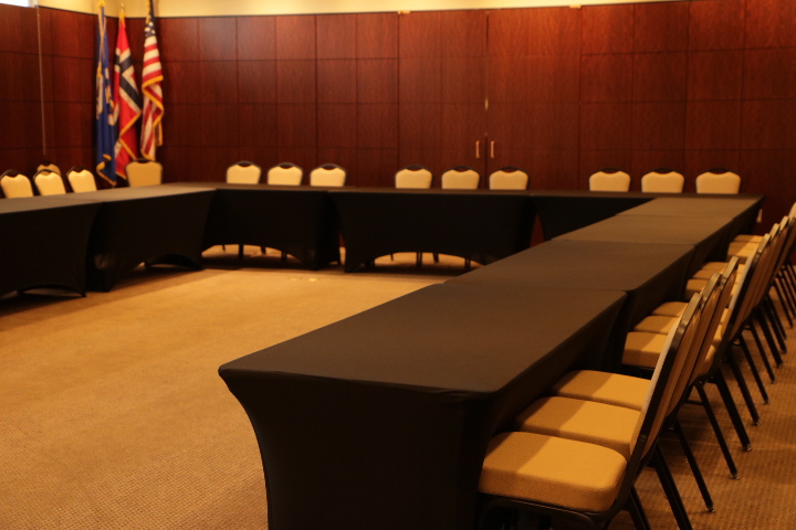 Another view of the Johnson Board room. Built-in projector and screen.