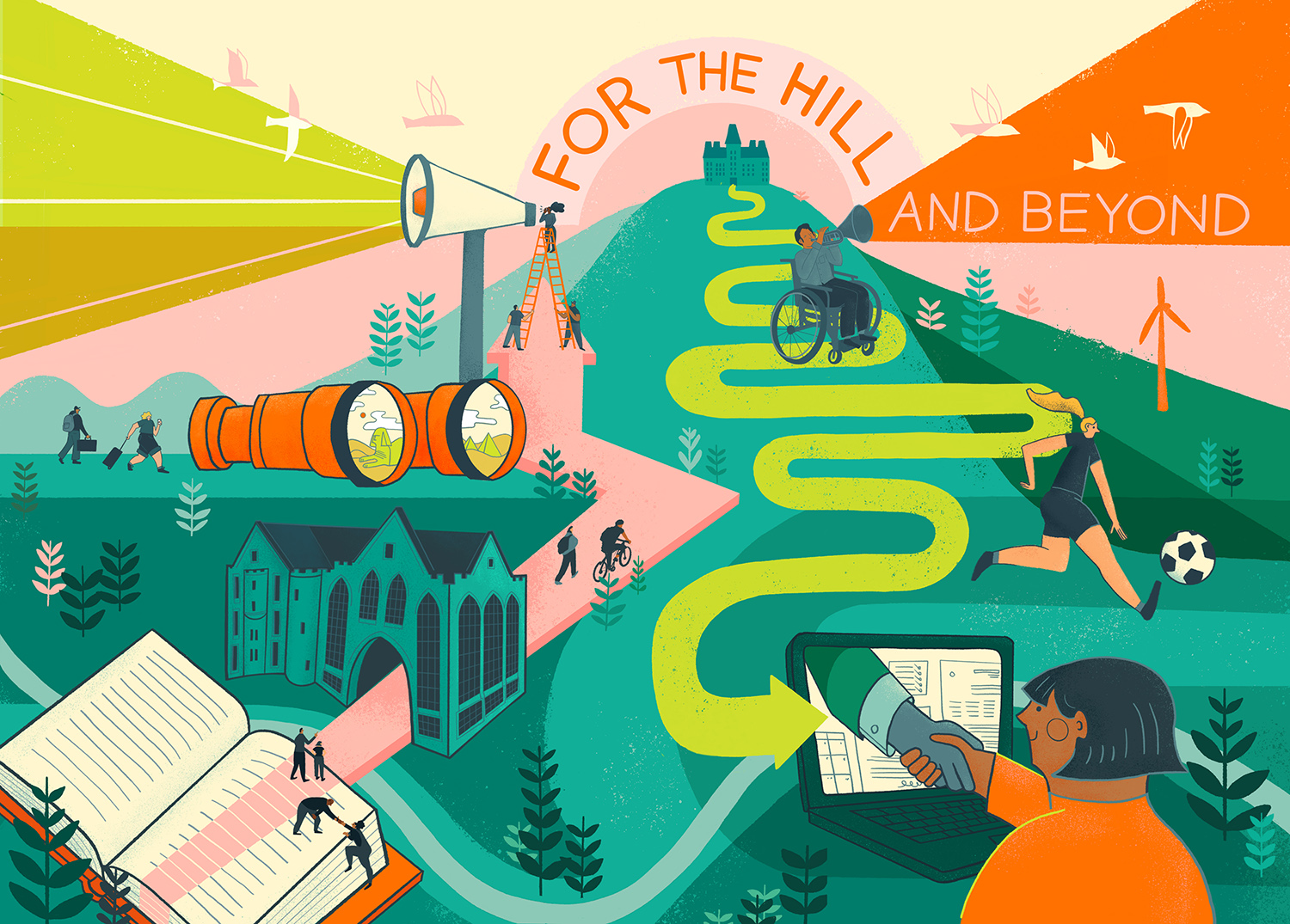 For the Hill and Beyond - Illustration by Julie Van Grol '08