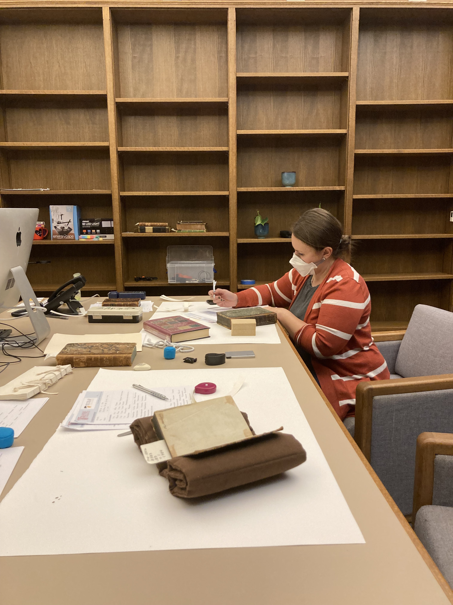 Curator Bailey Kinsky and the workstation